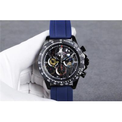 Replica Cosmograph Daytona A21J Automatic Movement Mens Watch Skeleton Dial Rubber Strap A 140