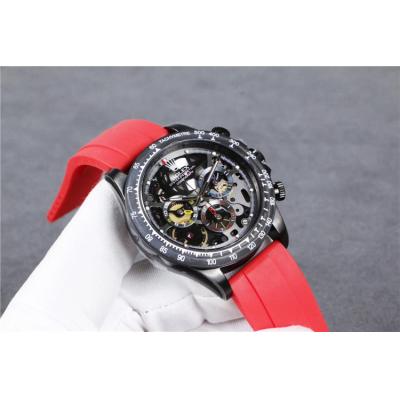 Replica Cosmograph Daytona A21J Automatic Movement Mens Watch Skeleton Dial Rubber Strap A 140