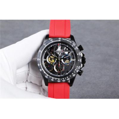 Replica Cosmograph Daytona A21J Automatic Movement Mens Watch Skeleton Dial Rubber Strap A 140