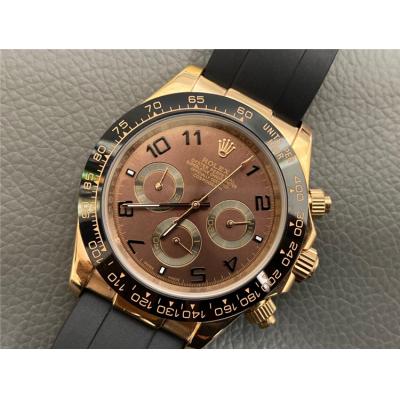 Replica Cosmograph Daytona A2813 Automatic Movement Mens Watch Brown Dial Rubber Strap E142