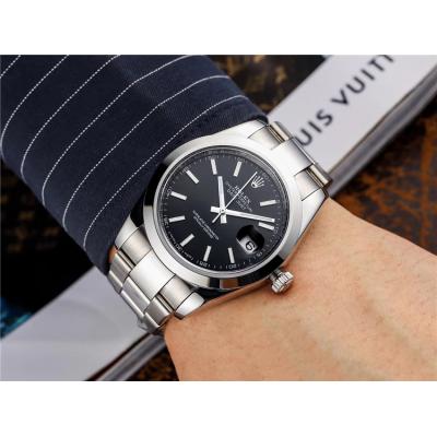 Replica Datejust A2824 Automatic Movement Mens Watch Black Dial Oyster Bracelet SS B E147