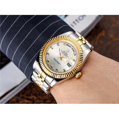 Replica Day-Date A8283 Automatic Mens Watch Silver Dial Two Tone Yellow Gold B E150