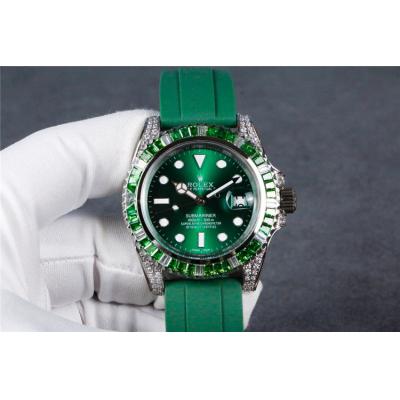 Replica Submariner  A21J Automatic Movement Mens Watch Green Dial Rubber Strap E157