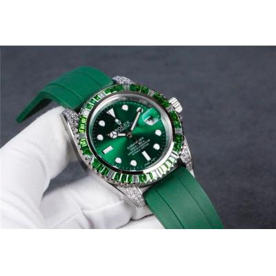 Replica Submariner  A21J Automatic Movement Mens Watch Green Dial Rubber Strap E157