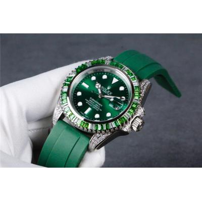 Replica Submariner  A21J Automatic Movement Mens Watch Green Dial Rubber Strap E157