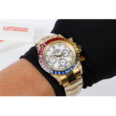 Replica Cosmograph Daytona A21J Automatic  Mens Watch White Dial Oyster Bracelet Yellow Gold E159