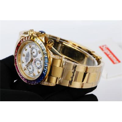 Replica Cosmograph Daytona A21J Automatic  Mens Watch White Dial Oyster Bracelet Yellow Gold E159