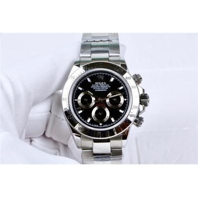 Replica Cosmograph Daytona  A21J Automatic  Mens Watch Black Dial Oyster Bracelet  SS A E163