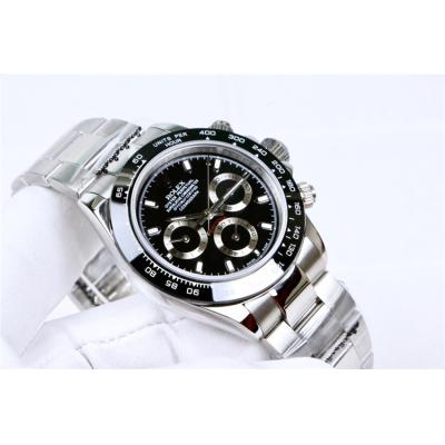 Replica Cosmograph Daytona  A21J Automatic  Mens Watch Black Dial Oyster Bracelet  SS A E163