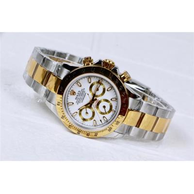 Replica Cosmograph Daytona  A21J Automatic  Mens Watch White Dial Oyster Bracelet Yellow Gold B E163