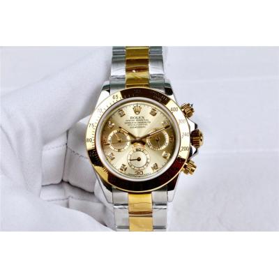 Replica Cosmograph Daytona  A21J Automatic  Mens Watch White Dial Oyster Bracelet Yellow Gold B E163