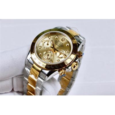 Replica Cosmograph Daytona  A21J Automatic  Mens Watch White Dial Oyster Bracelet Yellow Gold B E163