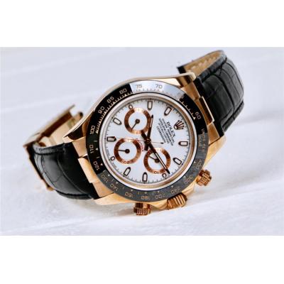 Replica Cosmograph Daytona  A21J Automatic  Mens Watch White Dial  Leather Strap E164