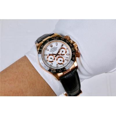 Replica Cosmograph Daytona  A21J Automatic  Mens Watch White Dial  Leather Strap E164