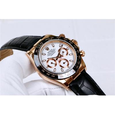 Replica Cosmograph Daytona  A21J Automatic  Mens Watch White Dial  Leather Strap E164