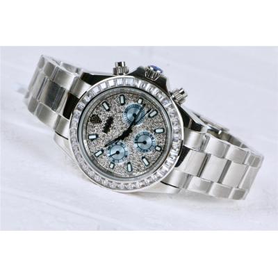 Replica Cosmograph Daytona A21J Automatic  Mens Watch Full Diamonds Dial Oyster Bracelet SS E165