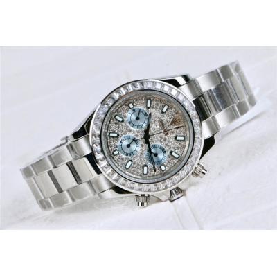 Replica Cosmograph Daytona A21J Automatic  Mens Watch Full Diamonds Dial Oyster Bracelet SS E165