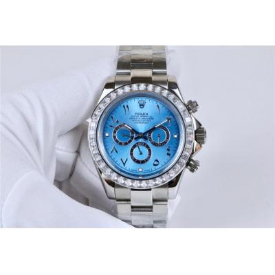 Replica Cosmograph Daytona A21J Automatic  Mens Watch Ice Blue Dial Oyster Bracelet SS E166