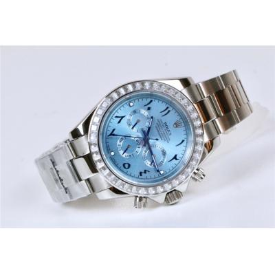 Replica Cosmograph Daytona A21J Automatic  Mens Watch Ice Blue Dial Oyster Bracelet SS E166