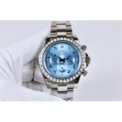 Replica Cosmograph Daytona A21J Automatic  Mens Watch Ice Blue Dial Oyster Bracelet SS E166