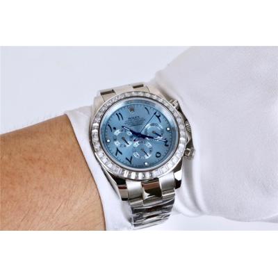 Replica Cosmograph Daytona A21J Automatic  Mens Watch Ice Blue Dial Oyster Bracelet SS E166