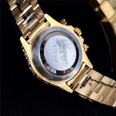 Replica Cosmograph Daytona A21J Automatic  Mens Watch Gold Dial Vintage Engraving Bracelet Yellow Gold D E168