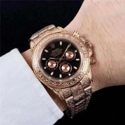 Replica Cosmograph Daytona A21J Automatic  Mens Watch White Dial Vintage Engraving Bracelet Rose Gold E E168