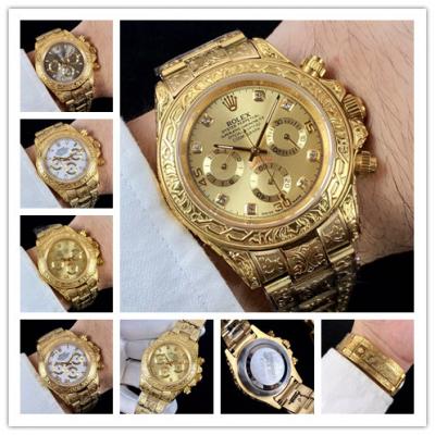 Replica Cosmograph Daytona A21J Automatic  Mens Watch Gold Dial Vintage Engraving Bracelet Yellow Gold F E168