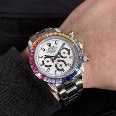 Replica Cosmograph Daytona A21J Automatic  Mens Watch White Dial Oyster Bracelet  Rose Gold E171