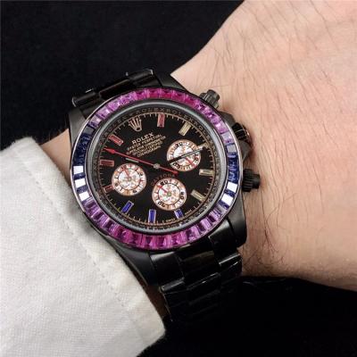 Replica Cosmograph Daytona A21J Automatic  Movement Mens Watch Black Dial  PVD Steel E174