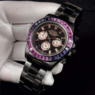 Replica Cosmograph Daytona A21J Automatic  Movement Mens Watch Black Dial  PVD Steel E174