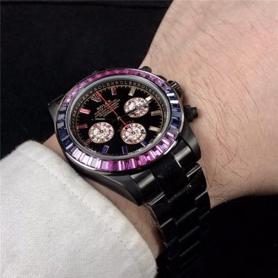 Replica Cosmograph Daytona A21J Automatic  Movement Mens Watch Black Dial  PVD Steel E174