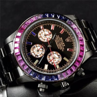 Replica Cosmograph Daytona A21J Automatic  Movement Mens Watch Black Dial  PVD Steel E174