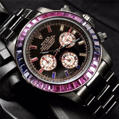 Replica Cosmograph Daytona A21J Automatic  Movement Mens Watch Black Dial  PVD Steel E174