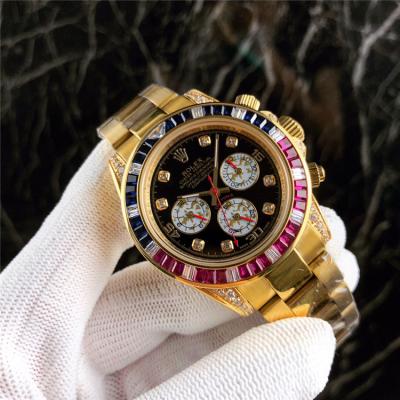 Replica Cosmograph Daytona A21J Automatic Mens Watch Black Dial Oyster Bracelet Yellow  Gold A E175