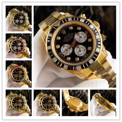 Replica Cosmograph Daytona A21J Automatic Mens Watch Black Dial Oyster Bracelet Yellow  Gold A E175