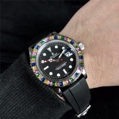 Replica  Yacht-Master Japan Miyota 8215 Automatic Movement Mens Watch Black Dial Oyster Bracelet SS E181