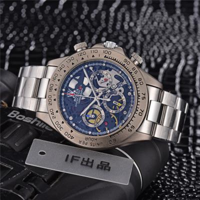 Replica Cosmograph Daytona Japan Quartz Chronograph Mens Watch  skeleton Dial Rubber Strap B E186