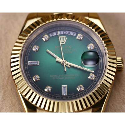 Replica Day-Date Japan Miyota 8215 Automatic Mens Watch Green Dial Oyster Bracelet Yellow Gold​ A E190