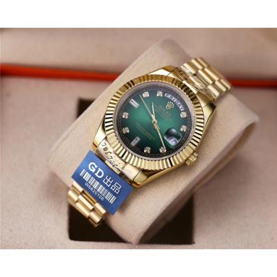 Replica Day-Date Japan Miyota 8215 Automatic Mens Watch Green Dial Oyster Bracelet Yellow Gold​ A E190