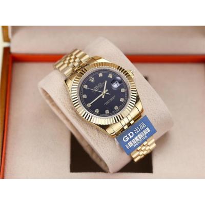 Replica Datejust Japan Miyota 8215 Automatic  Mens Watch Black Dial Oyster Bracelet Two Tone Yellow Gold B E190