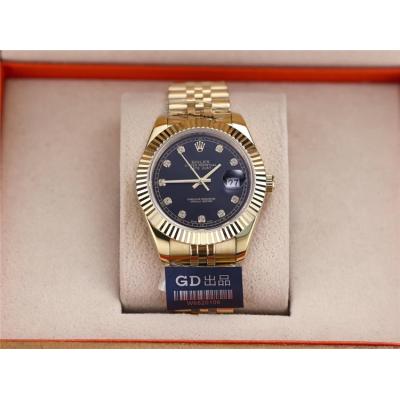 Replica Datejust Japan Miyota 8215 Automatic  Mens Watch Black Dial Oyster Bracelet Two Tone Yellow Gold B E190