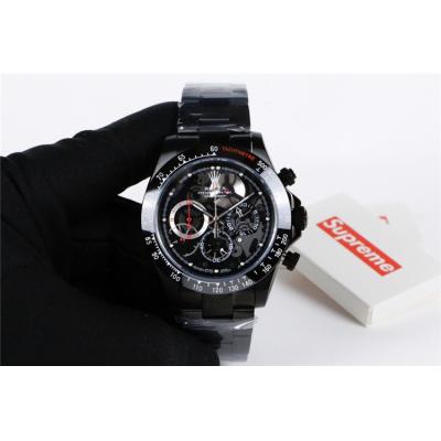 Replica Cosmograph Daytona Japan Quartz Chronograph Mens Watch  skeleton Dial PVD Steel E192