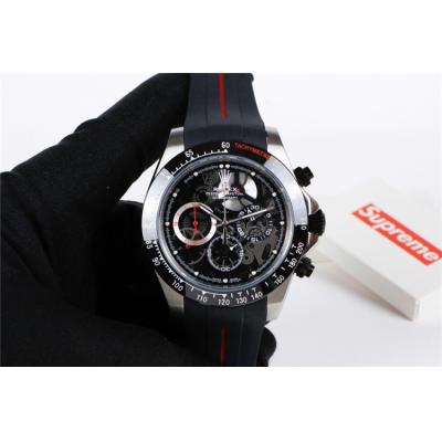 Replica Cosmograph Daytona Japan Quartz Chronograph Mens Watch  skeleton Dial PVD Steel E192