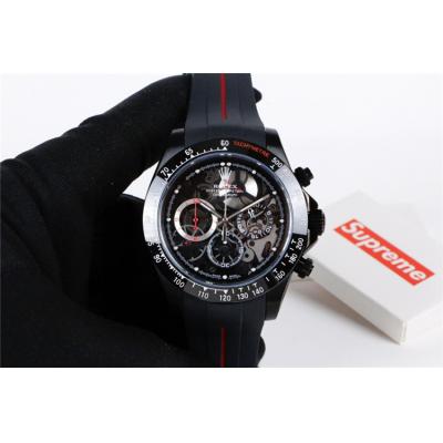 Replica Cosmograph Daytona Japan Quartz Chronograph Mens Watch  skeleton Dial PVD Steel E192