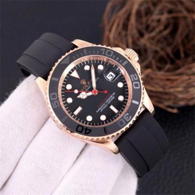 Replica  Yacht-Master  A21j Automatic Movement Mens Watch Black Dial Rubber Strap  E193