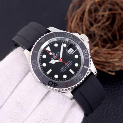 Replica  Yacht-Master  A21j Automatic Movement Mens Watch Black Dial Rubber Strap  E193