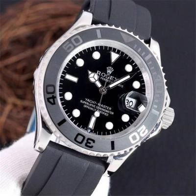 Replica  Yacht-Master  A21j Automatic Movement Mens Watch Black Dial Rubber Strap  E193