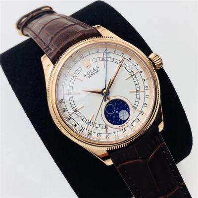 Replica Cellini  A21J Automatic Movement Mens Watch White Dial Leather Strap E200