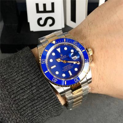 Replica Submariner A21J Automatic Mens Watch Blue Dial Oyster Bracelet Two Tone Yellow Gold E203